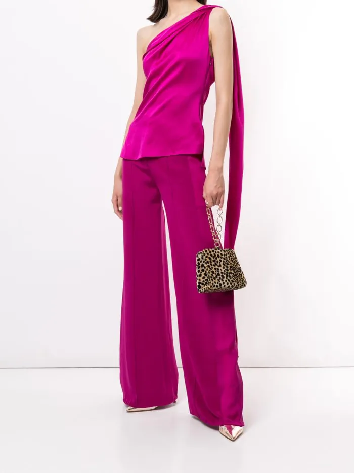 Adam Lippes Pants WideLeg Pant In Silk Crepe Orchid 8211 Women