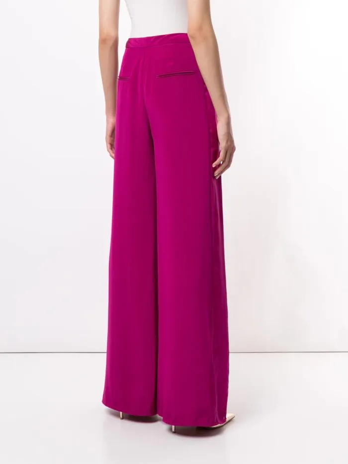 Adam Lippes Pants WideLeg Pant In Silk Crepe Orchid 8211 Women