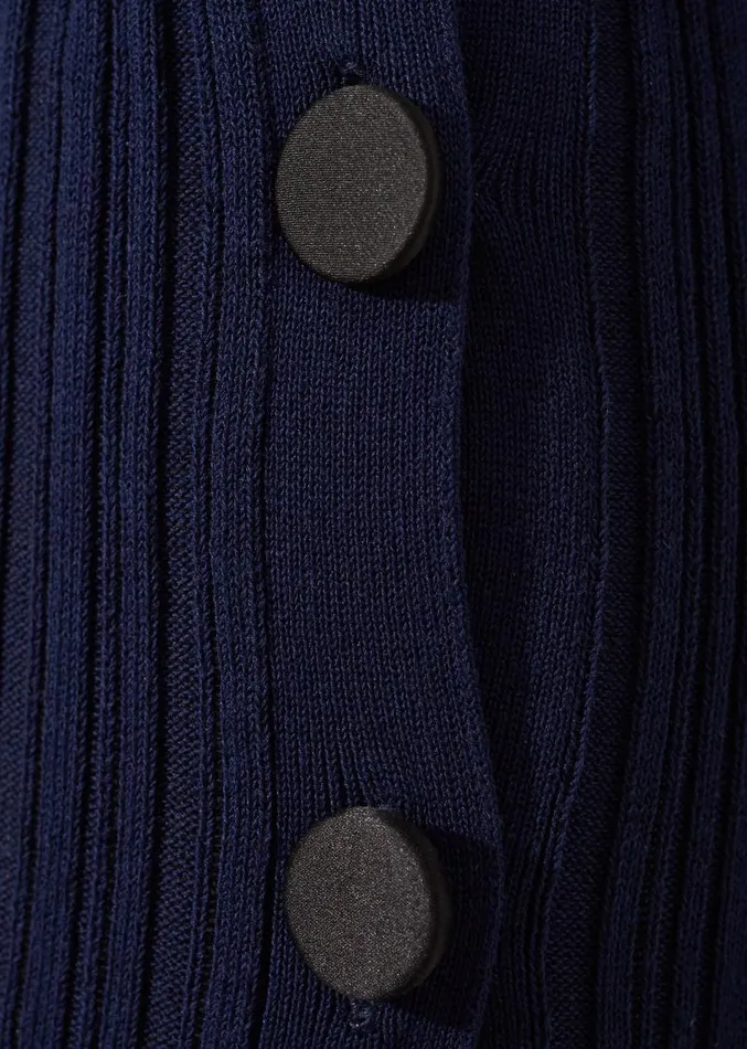 Adam Lippes Sweaters Tunic With Side Buttons In Cotton Crepe Navy 8211 Women