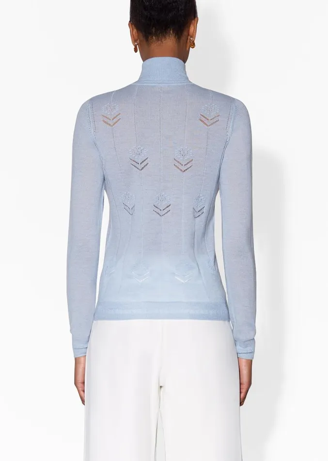 Adam Lippes Sweaters Turtleneck In Lightweight Cashmere Light Blue 8211 Women