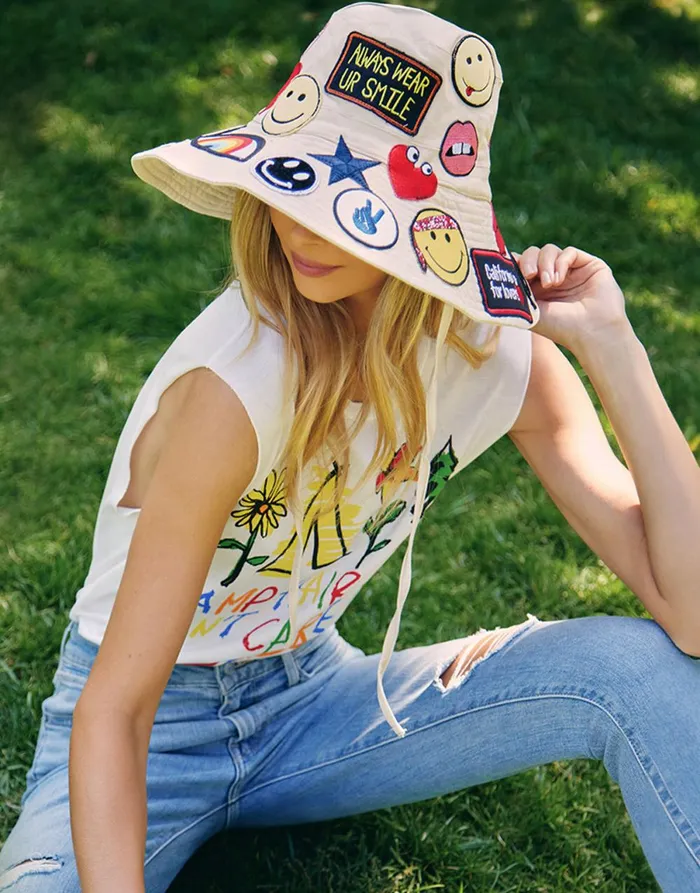 Adina Allover Hippie Patches Natural Women039s Lauren Moshi Hats