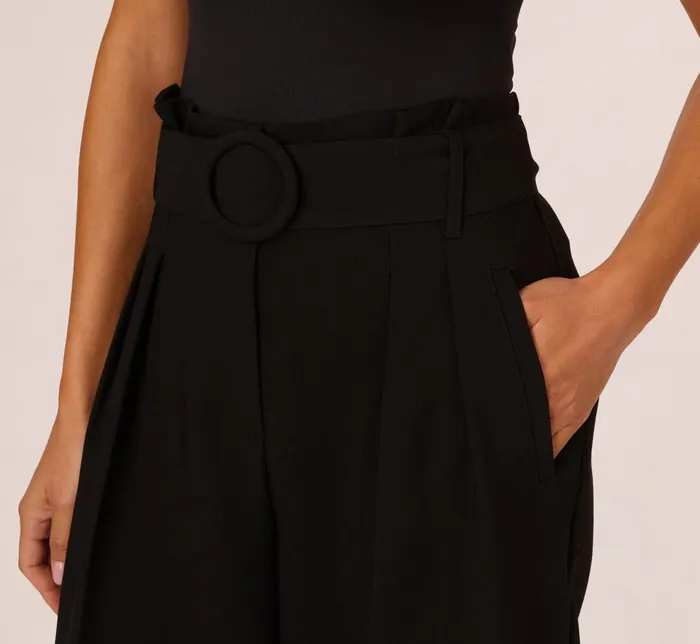 Adrianna Papell Coord Sets Belted Wide Leg Pants With Pockets In Black 8211 Women