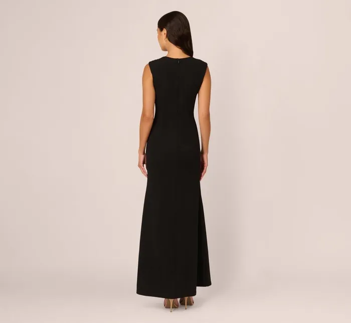 Adrianna Papell Formal Dresses Beaded Crepe Long Dress In Black 8211 Women