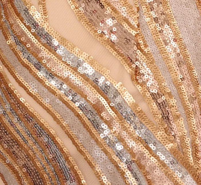 Adrianna Papell Formal Dresses One Shoulder Abstract Sequin Gown In Champagne Gold Multi 8211 Women