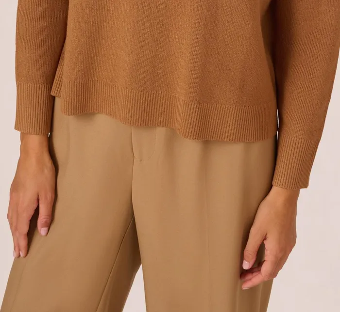 Adrianna Papell Sweaters Drop Shoulder Boat Neck Color Blocked Sweater In Bluemoon Htdkoatmealblockmulti 8211 Women