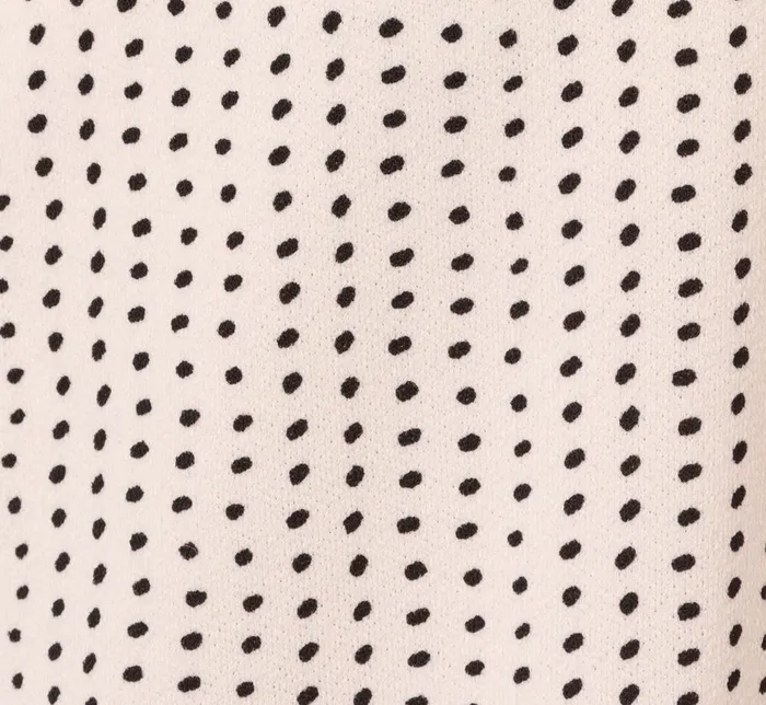 Adrianna Papell Tops and Blouses Short Sleeve Printed Top With Pleated Details In Ivory Black Seed Dot 8211 Women