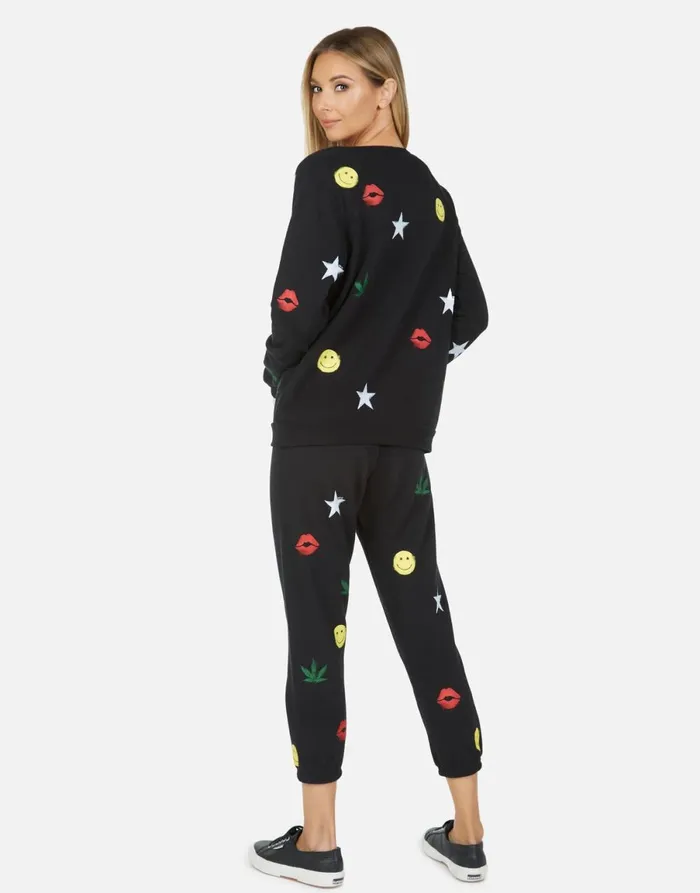 Alana Spray Elements Black Women039s Lauren Moshi Crop Sweatpants
