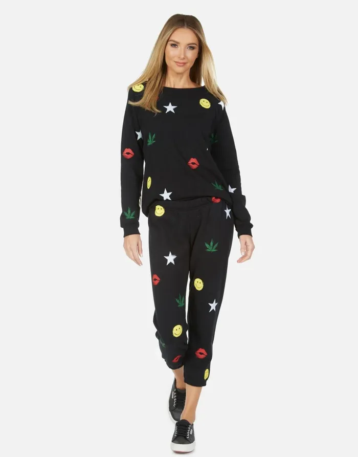 Alana Spray Elements Black Women039s Lauren Moshi Crop Sweatpants