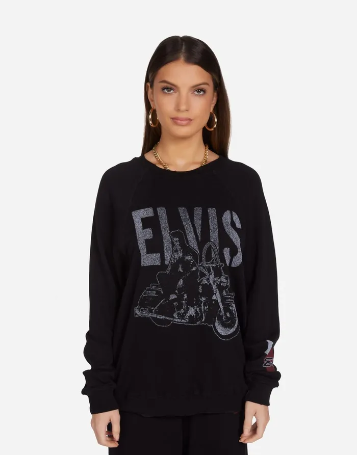 Anela Vintage Elvis Black Women039s Lauren Moshi Long Sleeve