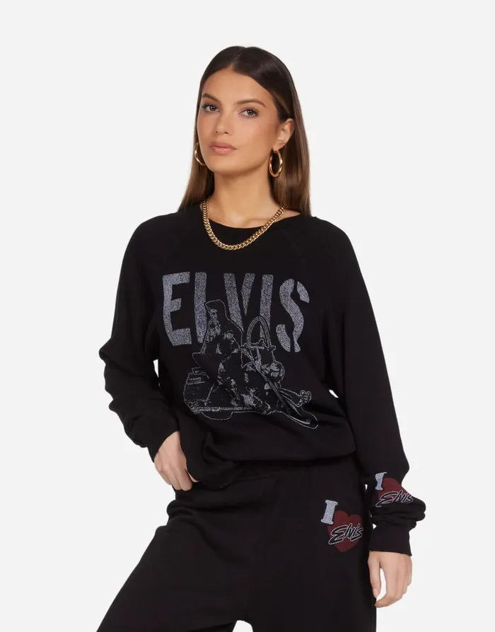 Anela Vintage Elvis Black Women039s Lauren Moshi Long Sleeve