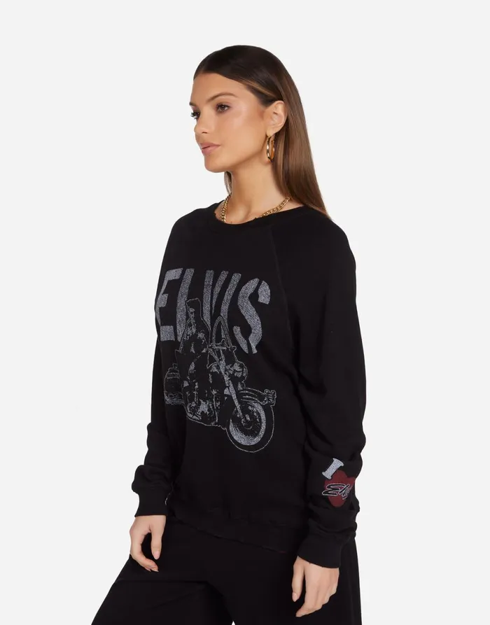 Anela Vintage Elvis Black Women039s Lauren Moshi Long Sleeve