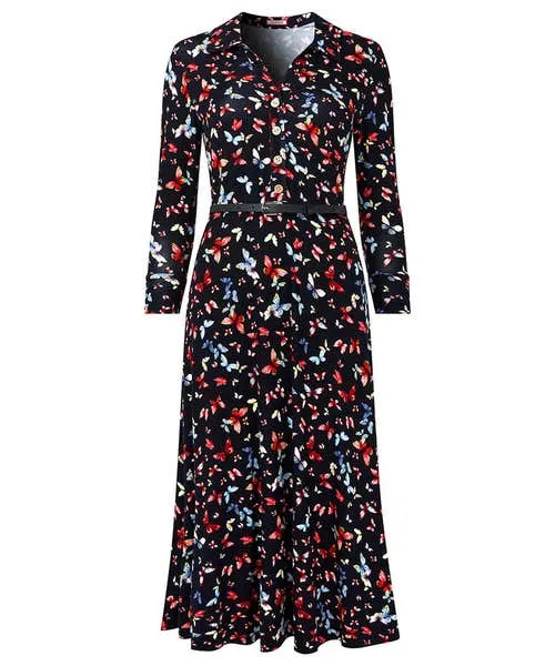 Apparel Joebrowns Beautiful Butterfly Jersey Dress Black Dresses
