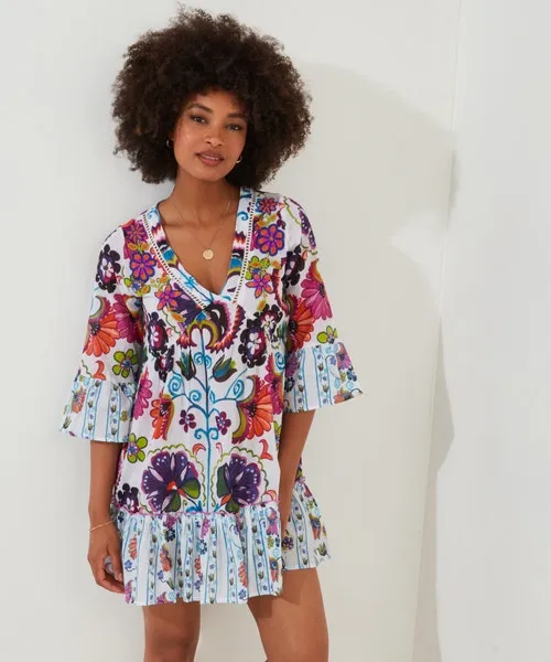 Apparel Joebrowns Bold And Beautiful Beaded Tunic Multi Tops Tunics and Blouses