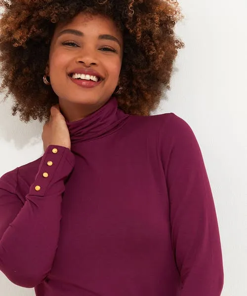 Apparel Tops Tunics and Blouses Joebrowns Jersey Roll Neck Top Berry