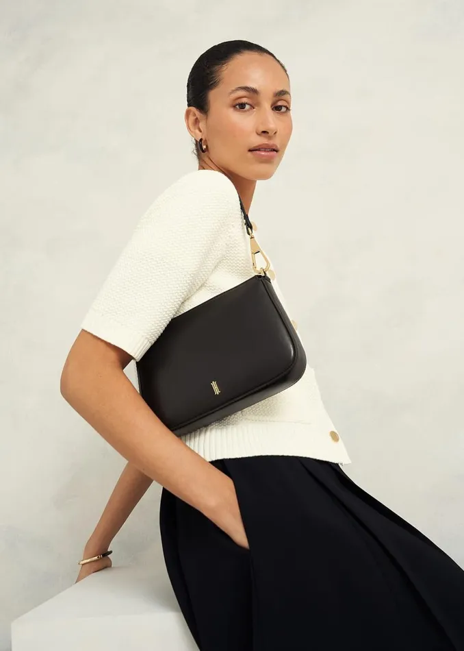 Bags Women HOBBS Briella Leather Crossbody Bag Black