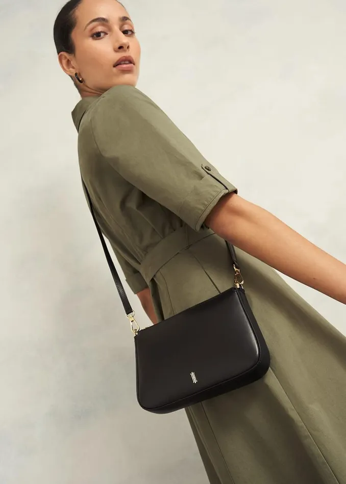 Bags Women HOBBS Briella Leather Crossbody Bag Black