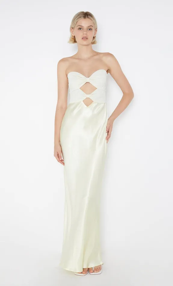 Bec Bridge Bridesmaid Dresses Women HALLE STRAPLESS DRESS 8211 ICE YELLOW