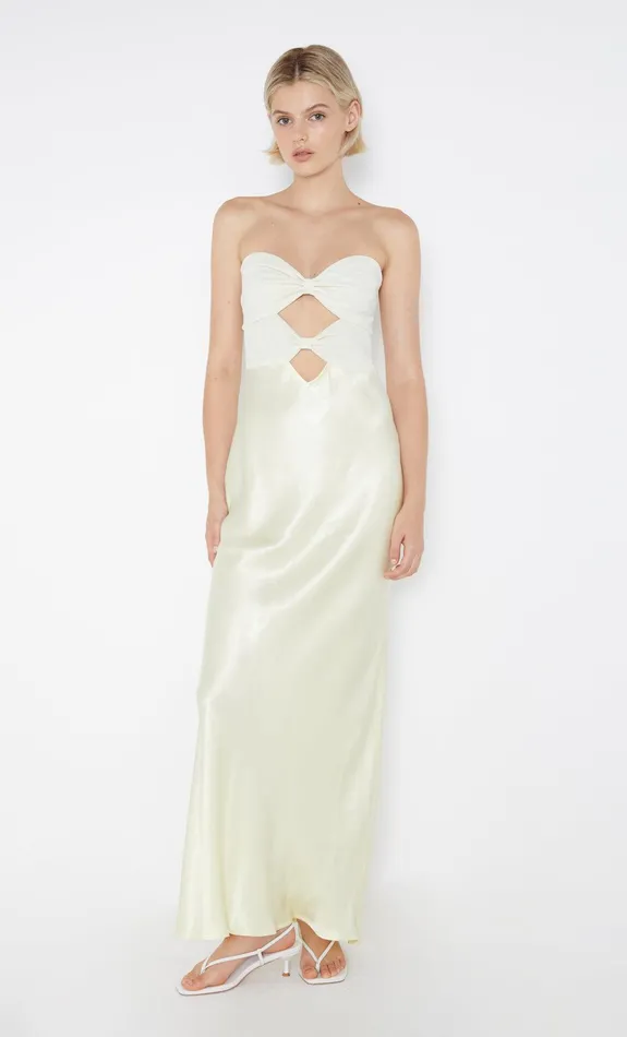 Bec Bridge Bridesmaid Dresses Women HALLE STRAPLESS DRESS 8211 ICE YELLOW