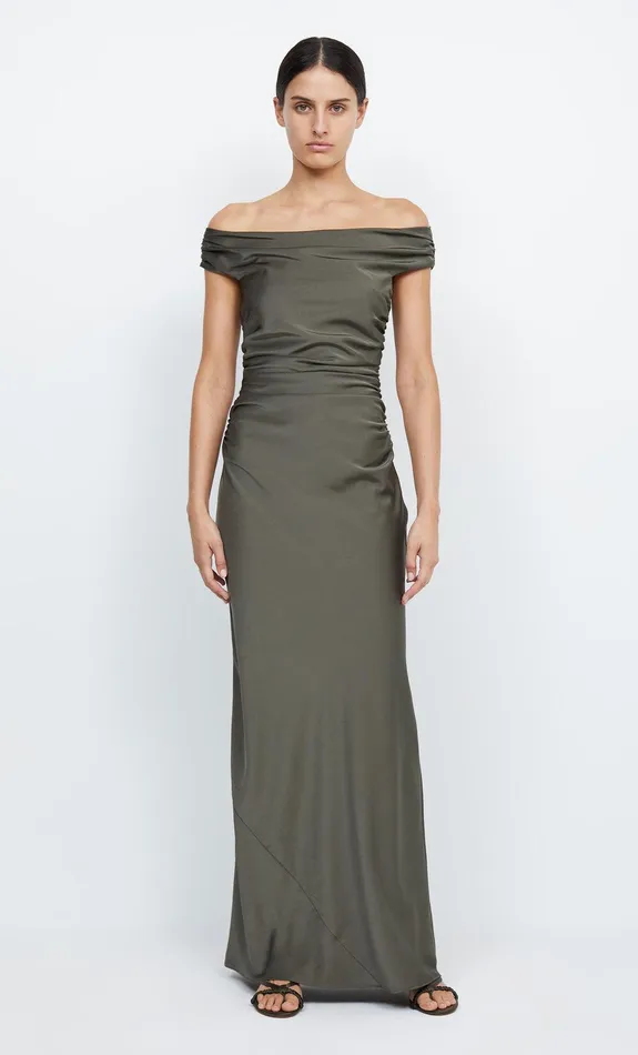Bec Bridge Maxi Dresses Women ETERNITY OFF SHOULDER MAXI 8211 DARK WILLOW