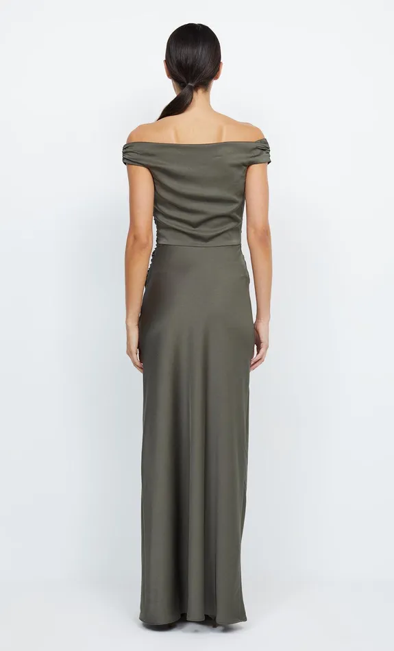 Bec Bridge Maxi Dresses Women ETERNITY OFF SHOULDER MAXI 8211 DARK WILLOW