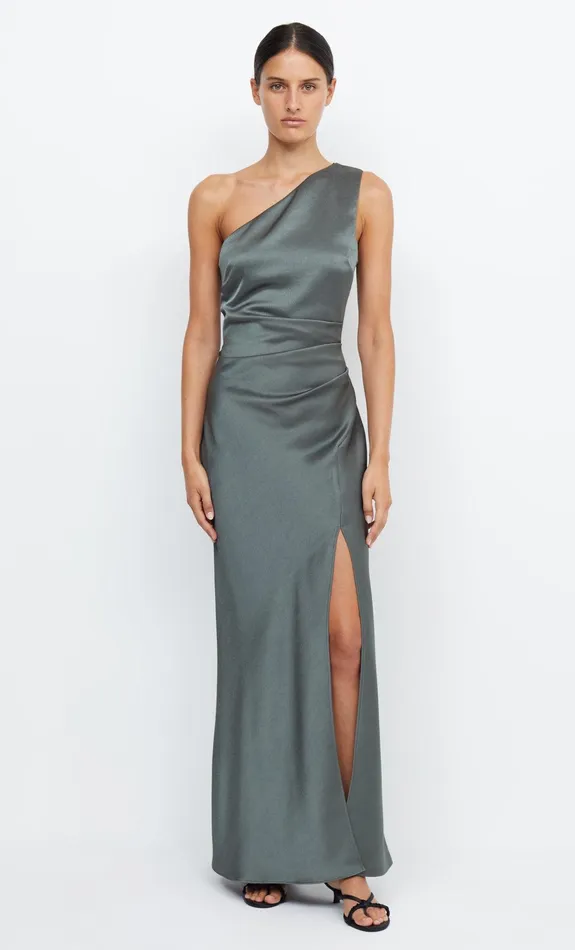 Bec Bridge Maxi Dresses Women THE DREAMER ASYM DRESS 8211 DARK WILLOW