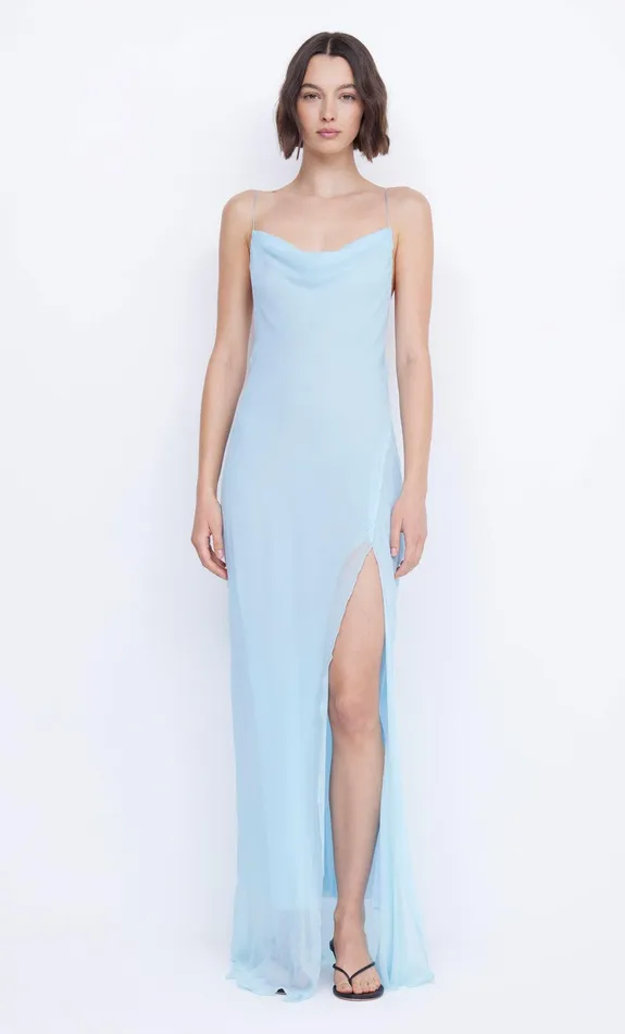 Bec Bridge Prom Dresses Women ELZETTE SPLIT MAXI DRESS 8211 DOLPHIN BLUE