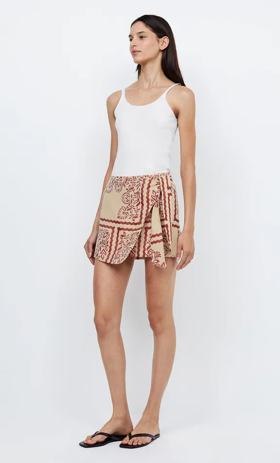 Bec Bridge Skirts Women PALM BLISS WRAP MINI SKIRT 8211 SAHARA JACQUARD