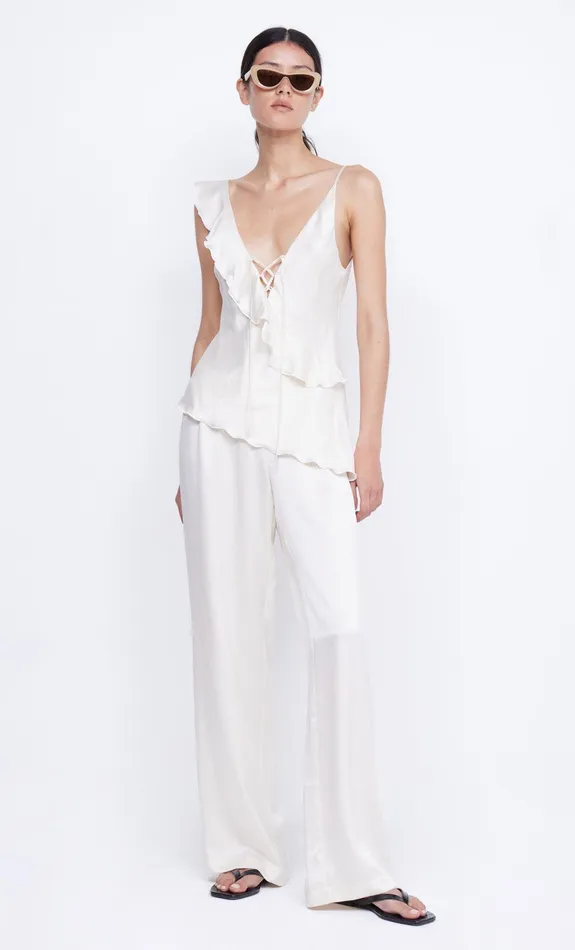 Bec Bridge Sleeveless Women CHANTILLY SILK FRILL CAMI 8211 IVORY