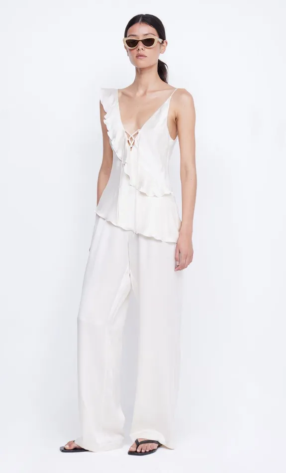 Bec Bridge Sleeveless Women CHANTILLY SILK FRILL CAMI 8211 IVORY