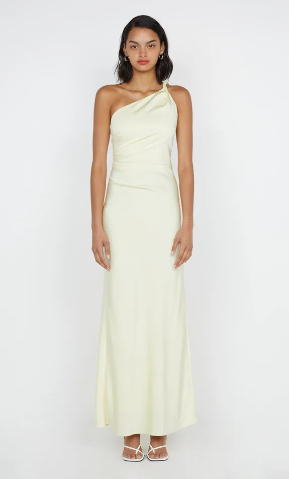 Bec Bridge Wedding Guest Women LUNETTA ASYM DRESS 8211 ICE YELLOW