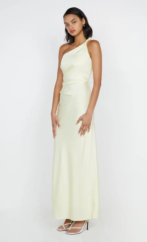 Bec Bridge Wedding Guest Women LUNETTA ASYM DRESS 8211 ICE YELLOW