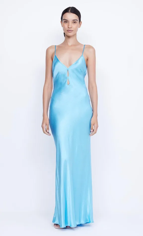 Bec Bridge Wedding Guest Women MARGAUX KEYHOLE DRESS 8211 TOPAZ BLUE