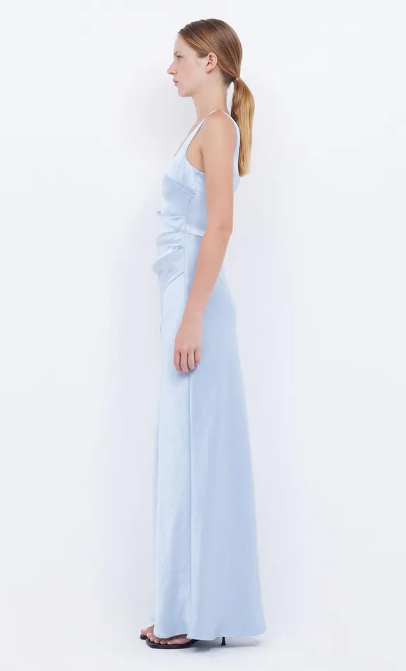 Bec Bridge Wedding Guest Women THE DREAMER SQUARE NECK DRESS 8211 DUSTY BLUE