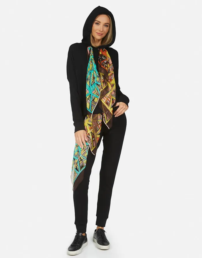 Belinda Scarf Black Tribal Women039s Lauren Moshi Hoodies