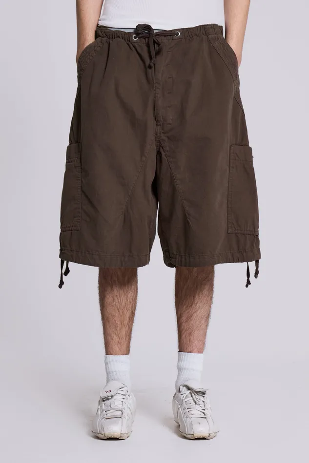 Bestsellers Jaded London Men Shop Brown Parachute Cargo Shorts
