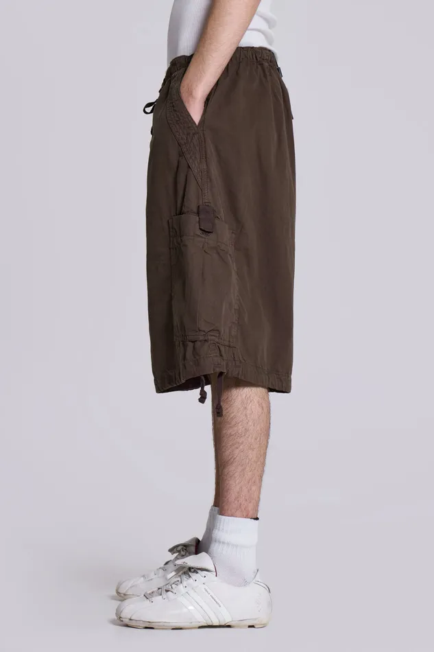 Bestsellers Jaded London Men Shop Brown Parachute Cargo Shorts