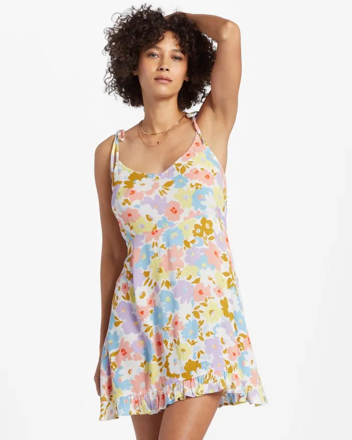 Billabong Dresses Heart Breaker Strappy Dress White Multi 8211 Women