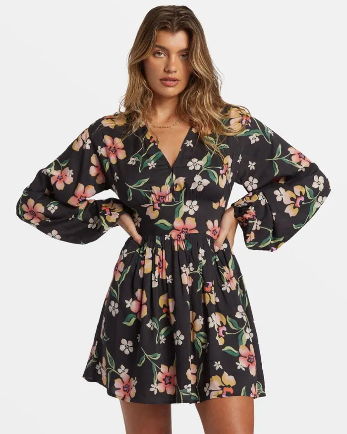 Billabong Dresses Night Bloom Mini Dress Black Sands 8211 Women