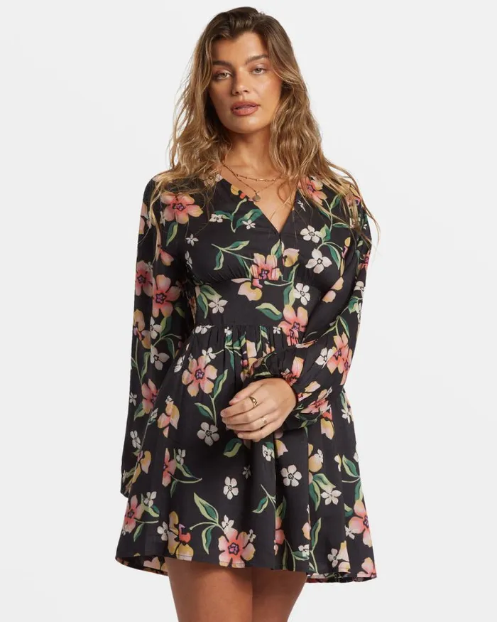 Billabong Dresses Night Bloom Mini Dress Black Sands 8211 Women