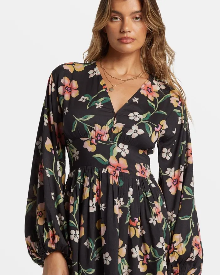 Billabong Dresses Night Bloom Mini Dress Black Sands 8211 Women