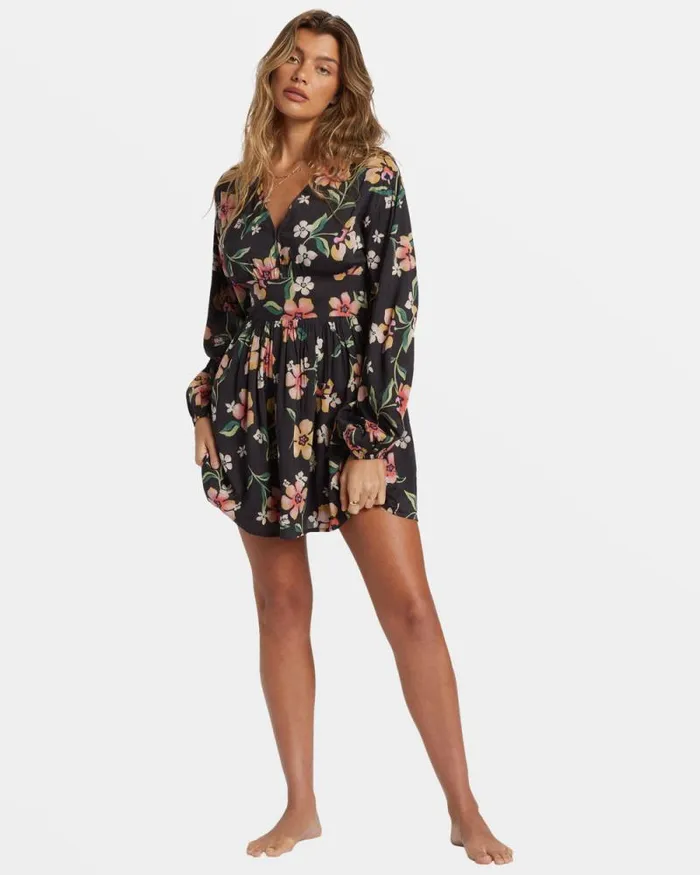 Billabong Dresses Night Bloom Mini Dress Black Sands 8211 Women