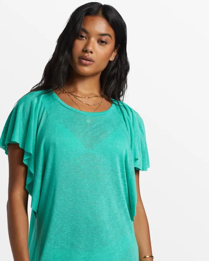 Billabong Dresses Out For Waves CoverUp Dress Tropical Green 8211 Women Billabong Dresses Out For Waves CoverUp Dress Tropical Green 8211 Women