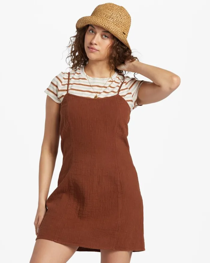 Billabong Dresses Stay Awhile Mini Dress Toasted Coconut 8211 Women