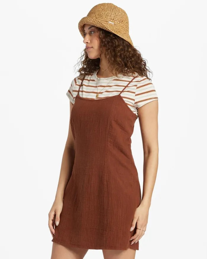 Billabong Dresses Stay Awhile Mini Dress Toasted Coconut 8211 Women