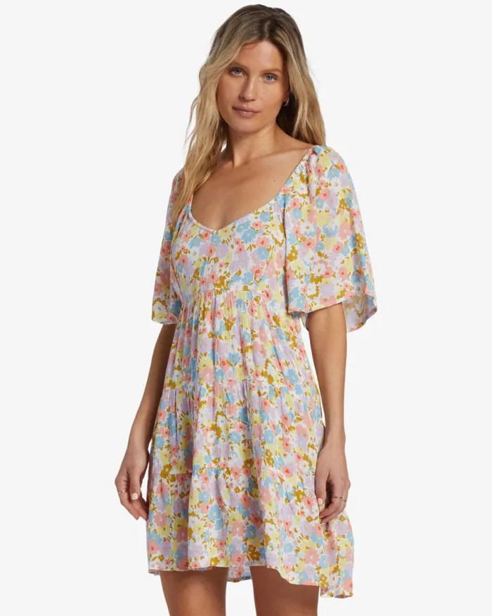 Billabong Dresses Take A Chance Babydoll Dress Salt Crystal 8211 Women