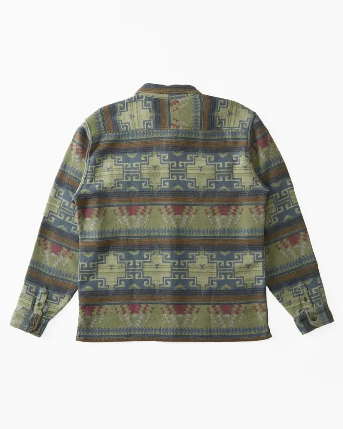 Billabong Flannels Offshore Jacquard Flannel Long Sleeve Shirt Sage 8211 Men