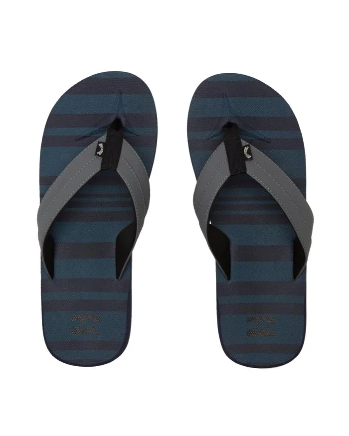 Billabong Flip Flops All Day Impact Print SlipOn Sandals Dark Blue 8211 Men
