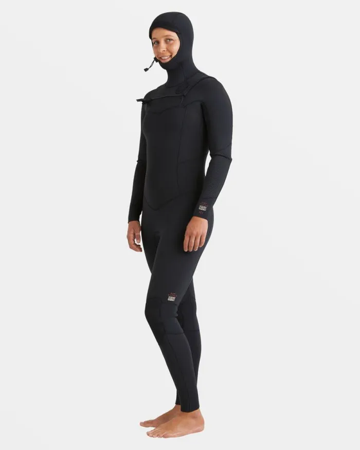 Billabong Fullsuits 43mm Salty Dayz Natural Upcycler Chest Zip Hooded Wetsuit Black 8211 Women