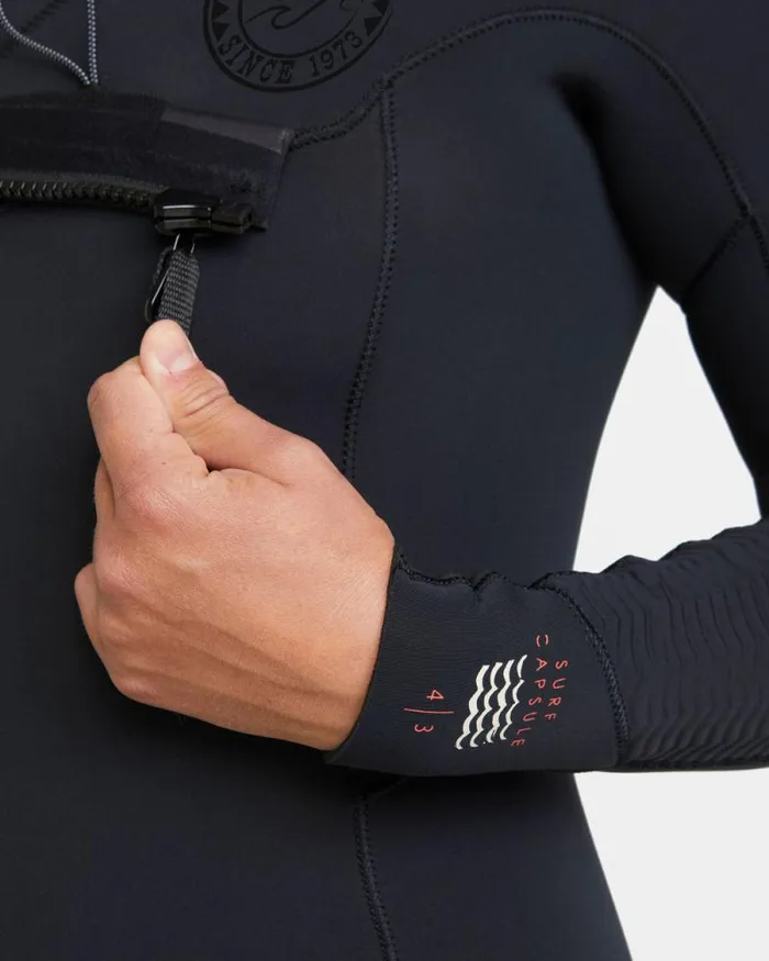 Billabong Fullsuits 43mm Salty Dayz Natural Upcycler Chest Zip Hooded Wetsuit Black 8211 Women