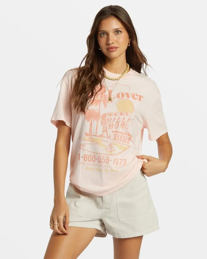Billabong Graphic Tees and Tanks Golden State TShirt Feelin Peachy 8211 Women